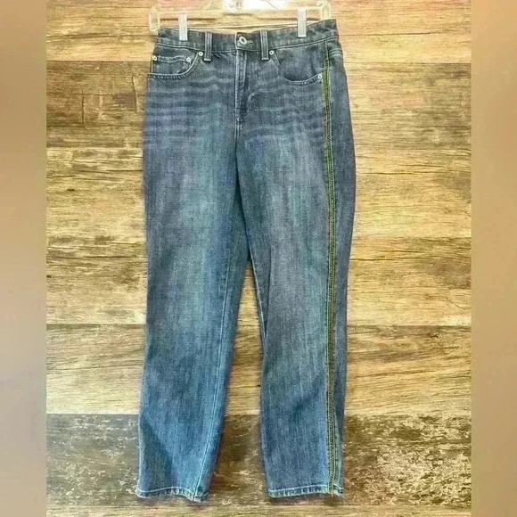 Talbots Denim - Talbots Modern Ankle Jeans Womens Size 2 with green pinstripes